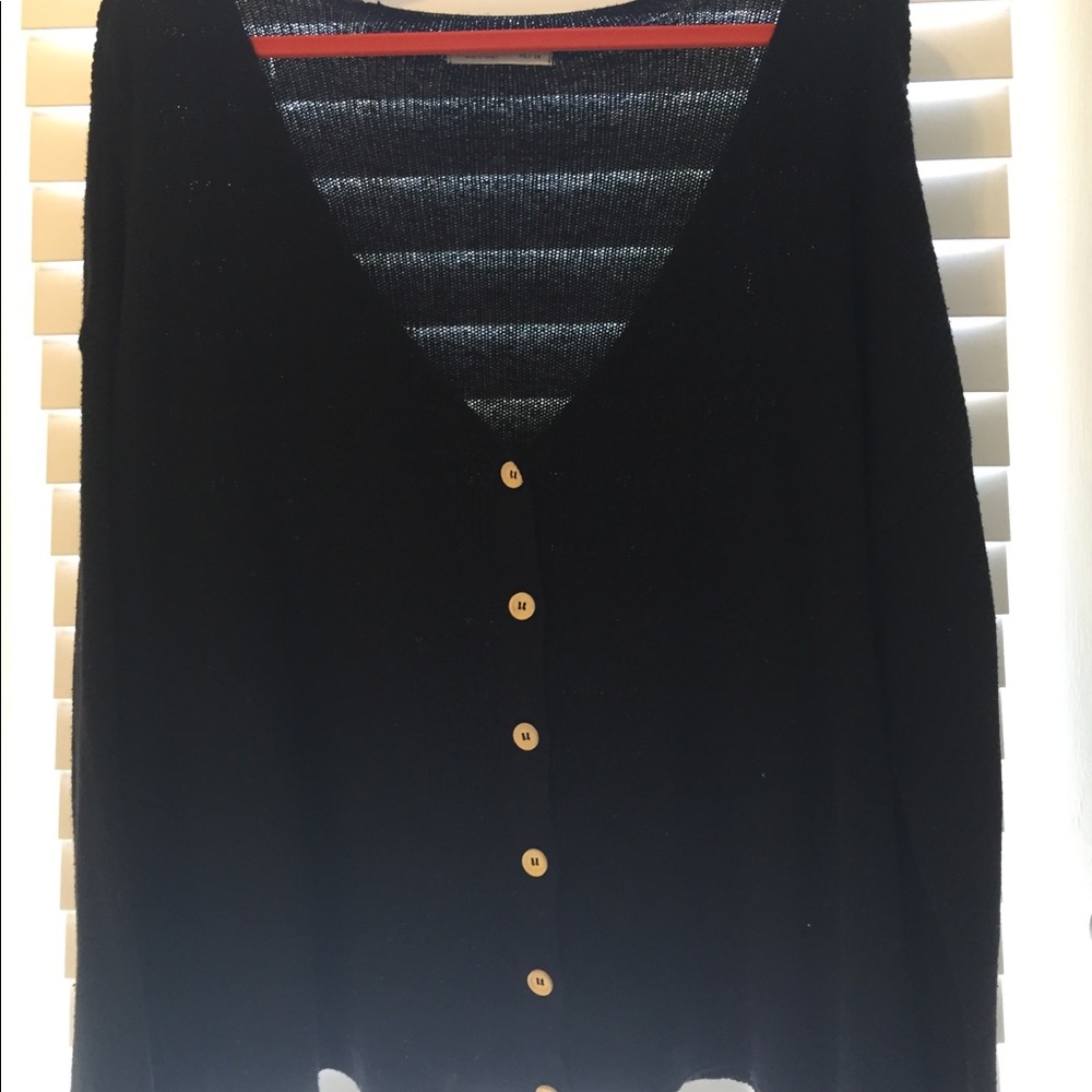 Oversized black knit sweater.